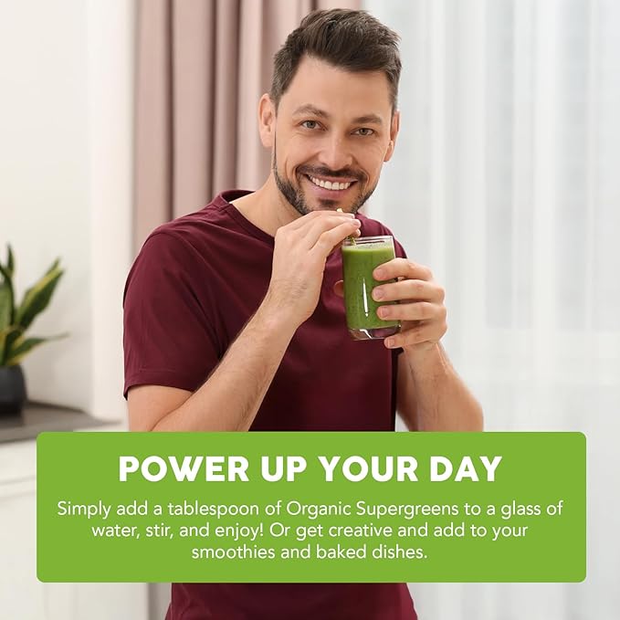 Paleovalley Organic Supergreens Powder - 23 Superfoods with Prebiotic Fiber for Energy and Immunity Support - No Cereal Grasses for Maximum Absorption - Tropical 30 Servings