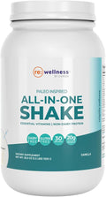 Reignite Wellness by JJ Virgin | Vanilla Paleo-Inspired All-in-One Shake | Gluten Free + Dairy Free Protein Powder | Contains 20G of Beef Protein with Vitamins Minerals Amino Acids | 30 Servings
