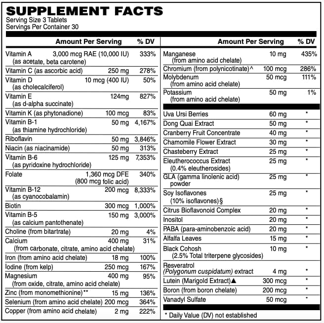Netrition Active Women's Multivitamin Formula 90 Tablets