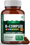 Vitamin B Complex Tablets- 120 Veg Tablets 100% RDA of Vitamin B1 B2 B3 B5 B6 B7 B9 &amp B12 Vitamin B Complex Supplements for Women &amp Men (4 Months Supply Pack)