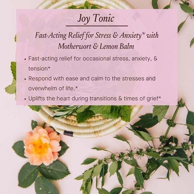 Urban Moonshine Joy Tonic - Fast-Acting Relief for Stress and Anxiety - Supports Nervous System - Natural Mood Support - Motherwort - Lemon Balm - Nervous System Support - Elevates Mood* - 8 Fl Oz