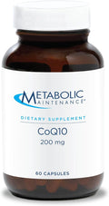 Metabolic Maintenance CoQ10 200mg - Co Q 10 Supplement Coenzyme Q10 for Brain and Heart Health Antioxidant Support Capsules for Women and Men Vegan Friendly - 60 Capsules