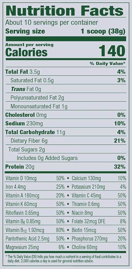 Vega Organic All-in-One Vegan Protein Powder Plain Unsweetened - Superfood Ingredients Vitamins for Immunity Support Keto Friendly Pea Protein for Women &amp Men 13.5 oz (Packaging May Vary)