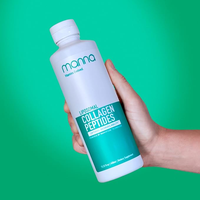 Manna Vitamins Evolved Liposomal Collagen Peptides Liquid 5000mg High Absorption Grass-Fed Type I III Collagen for Skin Hair Nails Joints – Hydrolyzed Collagen Supplement Non-GMO 16oz (Unisex)