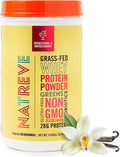Natreve Whey Protein Powder - 28g Grass-Fed Whey Protein with Amino Acids Probiotics &amp Collagen - Gluten Free French Vanilla Wafer Sundae 18 Servings