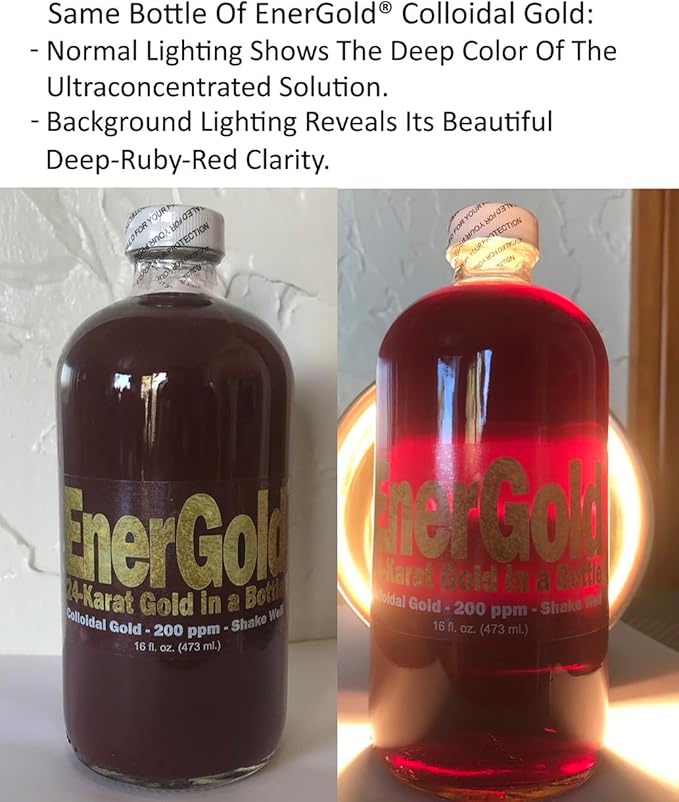 EnerGold® 99.99%-Pure Ultraconcentrated 300-ppm Ruby-Red Colloidal Gold. Deflect Radiation &amp EMFs Repair DNA Regenerate Pineal Gland Rejuvenate All Tissues of The Body Energize Your Aura...
