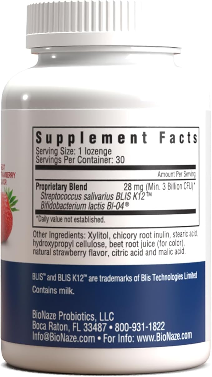 Oral Probiotic BLIS K12 &amp BL-04 for Sinus Tonsil Stones Bad Breath Post Nasal Drip Throat Mouth Teeth &amp Gut - Improve Oral &amp Respiratory Health. Clinically Proven Probiotic Strains 3