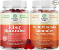 Bundle of Fiber Gummies for Adults - Chicory Root Supplement with Prebiotic for Gut &amp Digestive - Sugar Free &amp Vegan and Multivitamin Gummies for Adults - Halal Multivitamin Gummy with B12 Bio