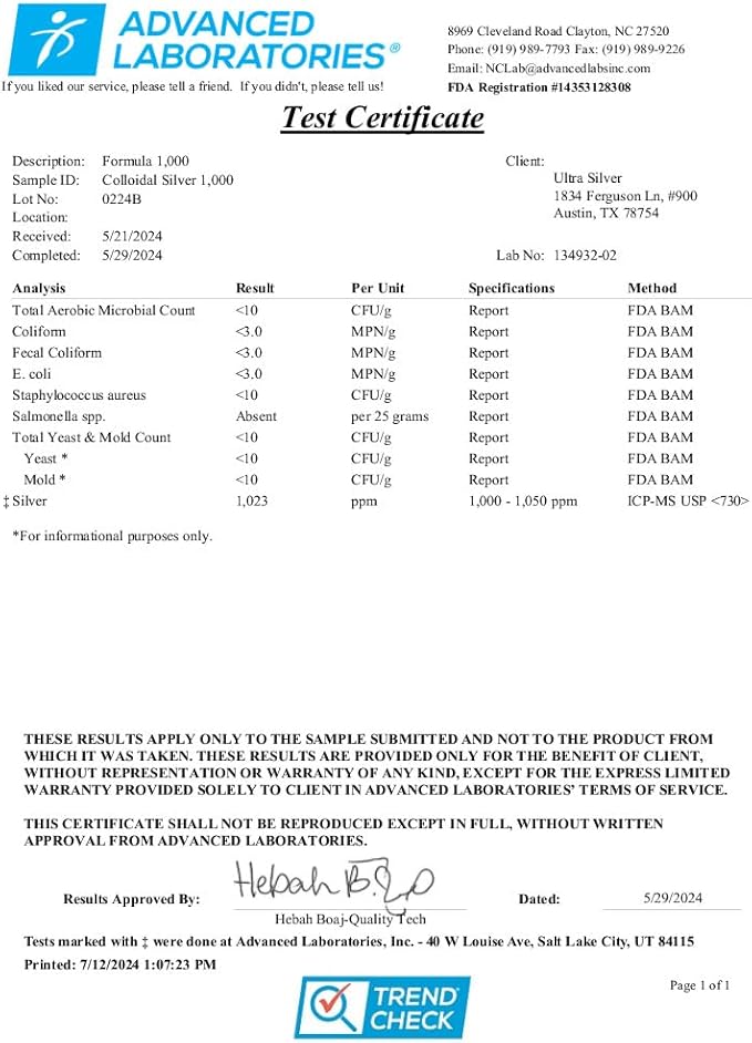 Ultra Silver® Colloidal Silver | 1000 PPM 32 Oz (946mL) | Mineral Supplement | True Colloidal Silver - 4 oz Dropper Bottle (Empty) Included for Dispensing!