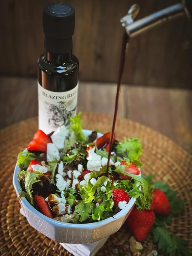 Blazing Bella Barrel Aged Balsamic Vinegar of Modena Italy – Thick Rich &amp Naturally Sweet – Premium Traditional Italian Balsamic – 8.45 fl oz (250ml)