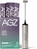 AG1 AGZ Sleep Drink – 30-Count Calming Sleep Aid Powder + Frother Melatonin-Free Nighttime Blend with Magnesium Ashwagandha Saffron &amp Valerian – Herbal &amp Adaptogen Drink Mix (Chocolate Mint