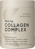 Sports Research Collagen Beauty Complex with Hyaluronic Acid Vitamin C + Biotin | Pescatarian Keto Certified &amp Non-GMO Verified - Unflavored (30 Servings)