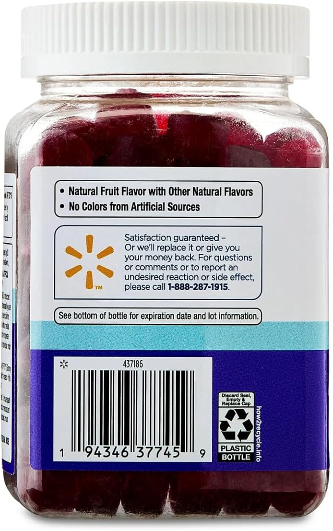 Equate Melatonin 10 mg Gummies Fast-Dissolve Vegetarian Strawberry Flavor Adult Sleep Support 90 Count Sticker