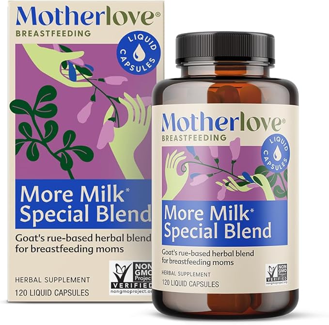 Motherlove More Milk Special Blend (120 Capsule Value Size) Herbal Lactation Supplement w/Goat’s Rue to Build Breast Tissue &amp Support Breast Milk Supply—Non-GMO Organic Herbs Vegan Soy-Free