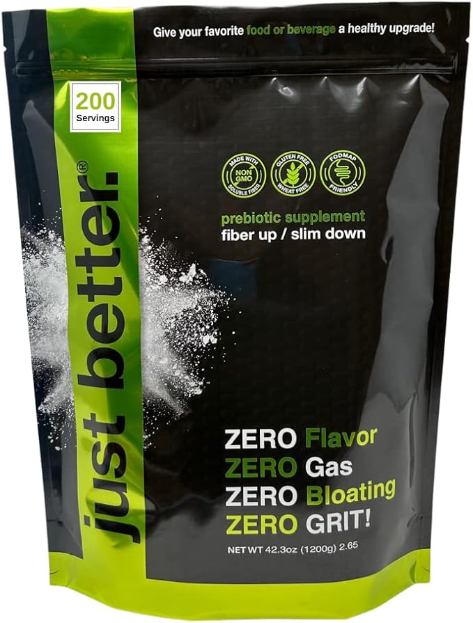 just better. Prebiotic Fiber Supplement for a Healthy Gut | Fiber Powder with Zero Grit Zero Taste and No Bloating or Gas | Feel Full Faster | Keto Non-GMO Gluten Free Vegan 200 Servings