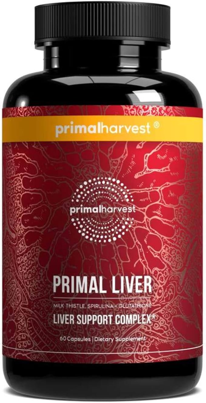 Primal Harvest Multivitamin &amp Liver Supplements for Women and Men Liver Support Complex with Alpha-Lipoic Acid L-Cysteine HCL L-Glutathione Milk Thistle and Spirulina