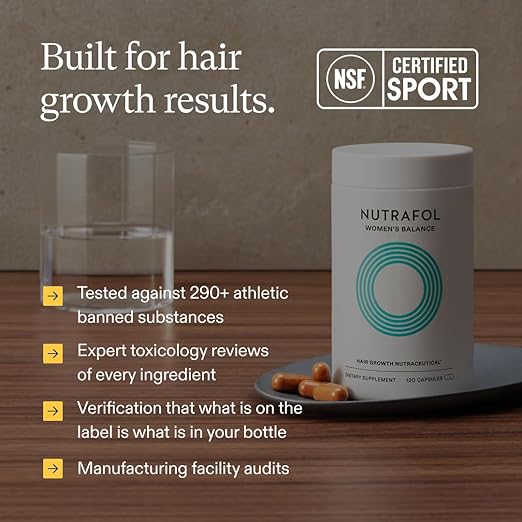 Nutrafol Women's Balance Hair Growth Supplements Ages 45 and Up Clinically Proven for Visibly Thicker Hair and Scalp Coverage Dermatologist Recommended - 1 Month Supply