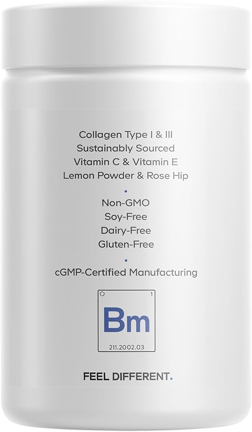 Codeage Biotin Marine Collagen Peptides - Wild-Caught Marine Collagen Types I &amp III Biotin Vitamins C &amp E Hyaluronic Acid Amino Acids Fruit and Herb Blend Non-GMO - 120 Capsules