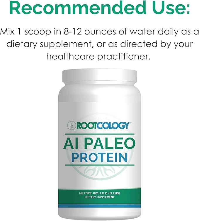 Rootcology by Dr. Izabella Wentz | AI Paleo Protein | Unflavored Hydrolyzed Beef Protein Powder with 26g Beef Protein per Serving | 821.1g / 30 Servings