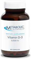 Metabolic Maintenance Vitamin D3 5000 IU - Delivers 125 mcg Vitamin D3 - Supports Bone Strength Immune Balance &amp Mood Wellness - 90 Servings - 90 Capsules