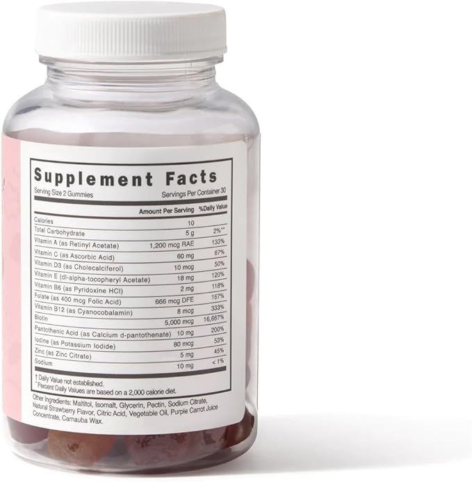 MAKE TIME - Sugar-Free Women’s Multivitamin Gummies - Daily Support with Vitamin A C D3 E B6 B12 Folate Biotin Iodine &amp Zinc - Delicious &amp Easy to Take - 30 Servings