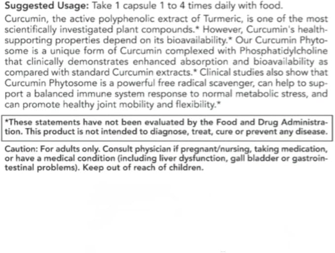 Rachel’s Pro Curcumin Phytosome - High Absorption Meriva Turmeric Gluten-Free Curcumin Supplement 60 Capsules for Daily Use