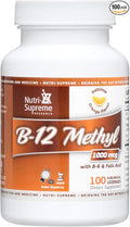 Kosher B12 Lozenge (Methyl) W/ B6- Folic Acid and Biotin 100 Lozenges