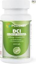 pcoskey® D-Chiral-Inositol with Vitamin D3 – 600mg DCI + 400 IU Vitamin D3 – Hormonal Balance &amp Ovary Support – 60 Vegetarian Capsules