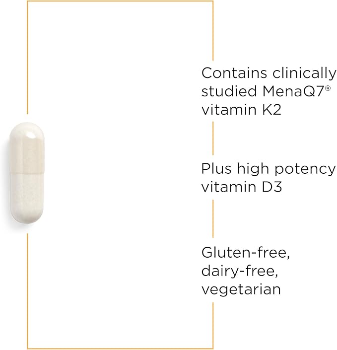 Integrative Therapeutics K2 + D3 - Supplement for Heart Health &amp Bone Strength* - Daily Vitamins for Calcium Absorption - Supports Vitality - Dairy-Free &amp Gluten-Free - 60 Count (60 Servings)