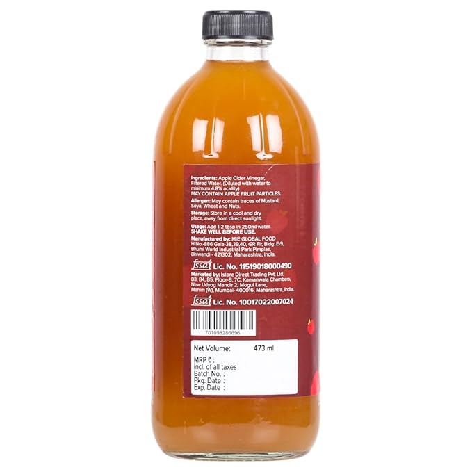 Urban Platter Apple Cider Vinegar with Mother 473ml (Raw Unfiltered and with The Mother)