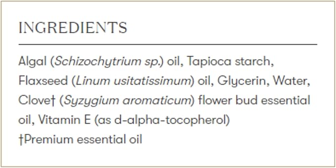 Young Living | Green Omega 3 Supplement | 60 Softgels | Vegan | Formulated with Algal Oil and Clove Essential Oil