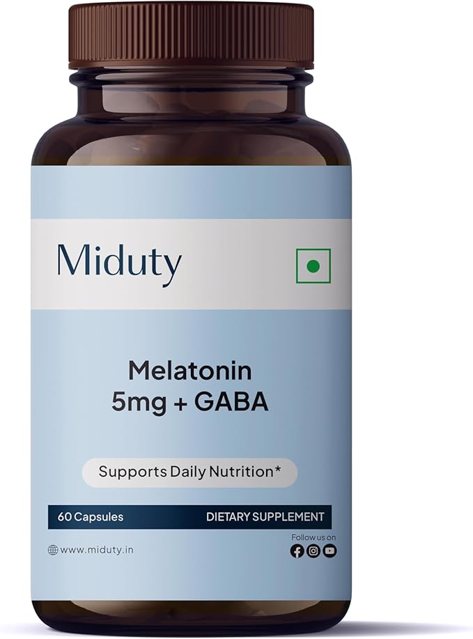 Melatonin 5mg + GABA - L-Tryptophan - L-Ornithine - Chamomile Extract - Tryptophan -Gluten Free - Non-GMO - 60 Capsules