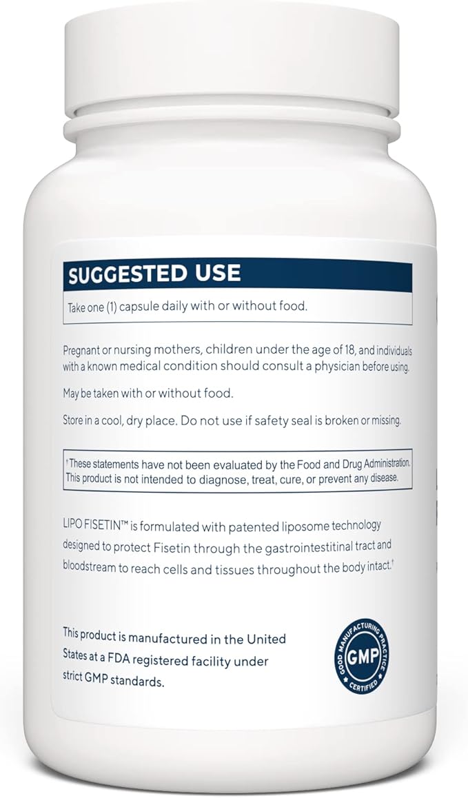 Renue By Science Fisetin | 90 Liposomal Fisetin Supplements - 150mg Fisetin per Serving | Senolytic Supplements | Bioavailable Formula for Increased Absorption | Non-GMO &amp Made in The USA