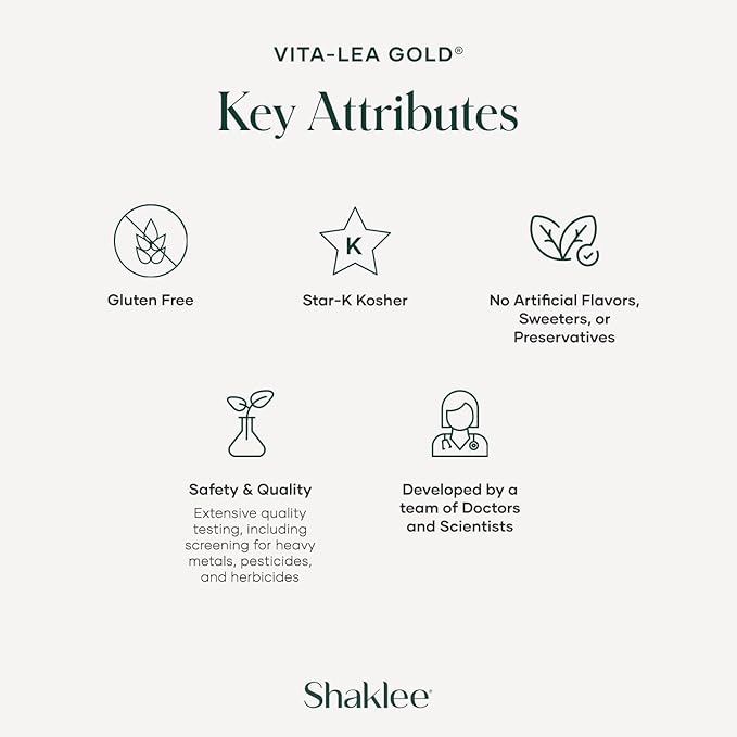 Shaklee Vita-Lea Gold® with Vitamin K for Adults Over 50 - High-Potency Formula for Heart Immune Bone and Joint Health - Supports Physical Energy &amp Healthy Aging - Essential Vitamins - 120 Tabl