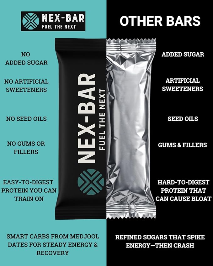 NEX-BAR Vanilla Fuel Bliss Protein Bars - 8 Pack (19G Protein) No Added Sugar No Artificial Sweeteners