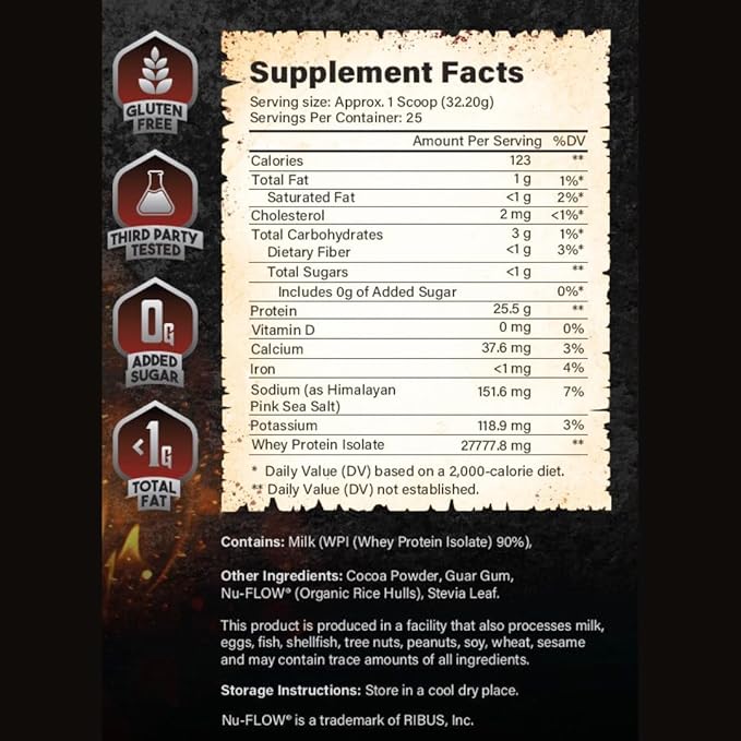 Chocolate Testament Whey Protein Isolate – Premium Muscle Growth &amp Recovery Shake – Rich Flavor Smooth Mix Amino Acid Support for Daily Use (Chocolate)