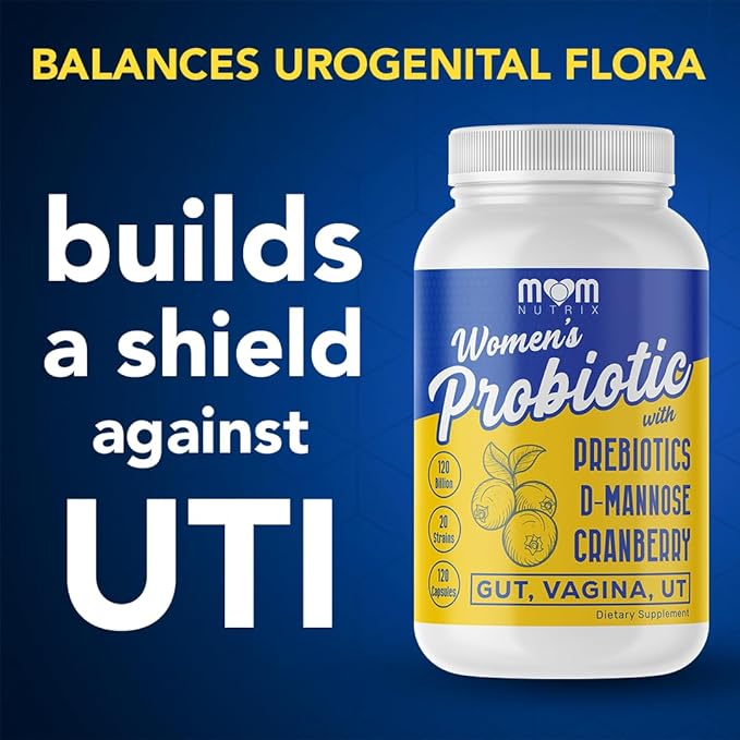 Probiotic for Women - Vaginal Gut UT pH Balance Feminine &amp Digestive Health - Prebiotics with Probiotics Cranberry D-mannose - Bifidobacterium and Lactobacillus - 120 Capsules