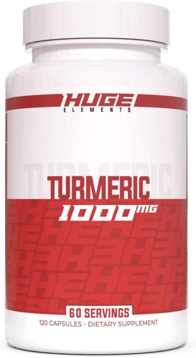 Huge Supplements Turmeric 1000mg of Pure Turmeric Root Extract per Serving 95% Curcuminoids Antioxidant Supplement Non-GMO Gluten-Free - 120 Capsules