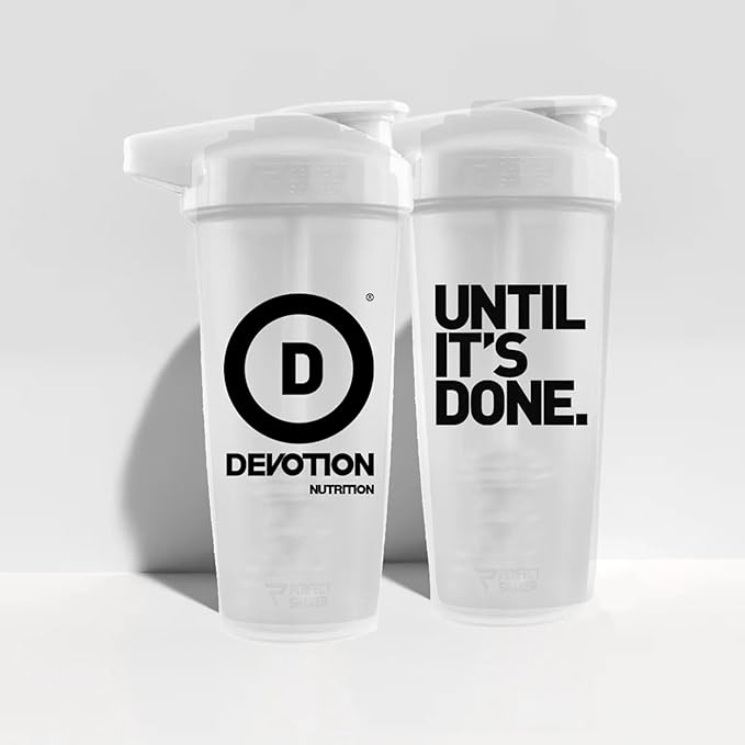 Devotion Nutrition Protein Starter Bundle with Variety Packets Shaker Bottle and Cookbook - 6 Flavors 12 Single Serve Packets
