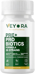 26-Strain Pre + Probiotic Capsules 52 Billion CFU FOSSENCE® Prebiotic Fiber Blend