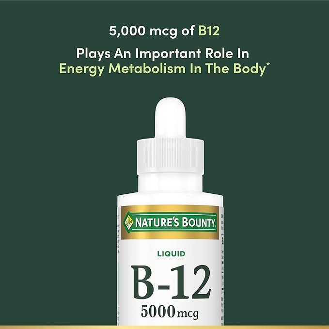 Nature's Bounty Vitamin B12 5000 mcg Sublingual LiquidCardiovascular Health &amp Cellular Energy Support2 Fl Oz(Pack of 3)