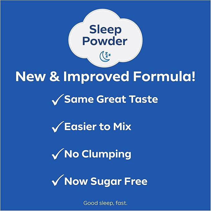 Dream Water Sleep Powder Sugar-Free Gluten-Free Natural Flavors Blend of 3 Ingredients GABA 5mg Melatonin 5-HPT Snoozeberry Flavor 60ct