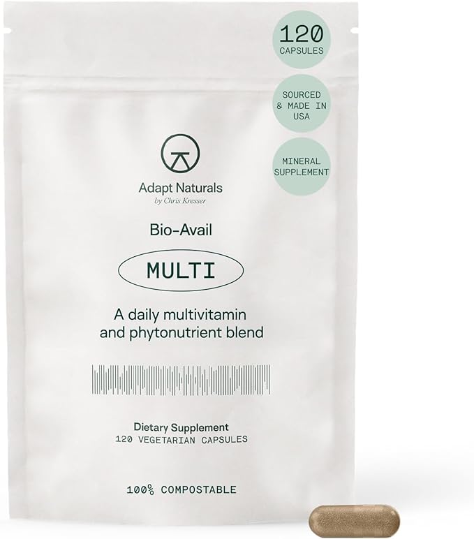 Adapt Naturals Multivitamin for Women &amp Men Bioavailable Easy-to-Absorb Multivitamin Daily Supplement with Biotin Niacin Vitamin A B C D E K1 Zinc Magnesium - Immune Support - 30 Day Sup