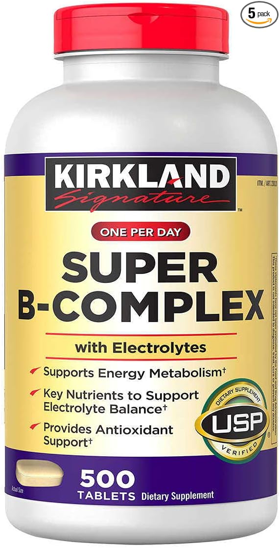 Kirkland Signature Super B-Complex with Electrolytes 500 Tablets (5 Pack)