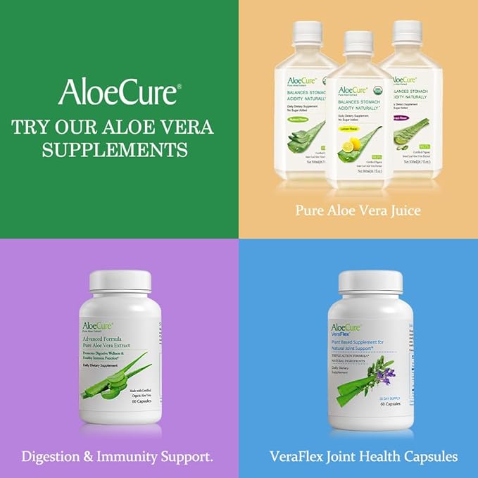 AloeCure Natural Melatonin + Collagen Natural Sleep Aid Supplement for Restful Nights - Collagen Complex for Joint Strength Skin Elasticity Hair &amp Nail Growth 30 Capsules x 6 Bottles