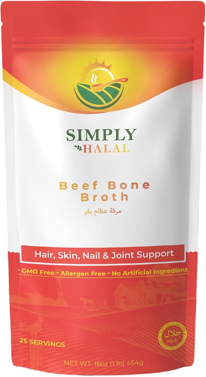 Bone Broth Protein Powder for Joint Skin Hair Nail Gut Health &amp Digestive Support – Grass-Fed Hydrolyzed Collagen Supplement Non-GMO Gluten Free 25 Servings (16 Oz)