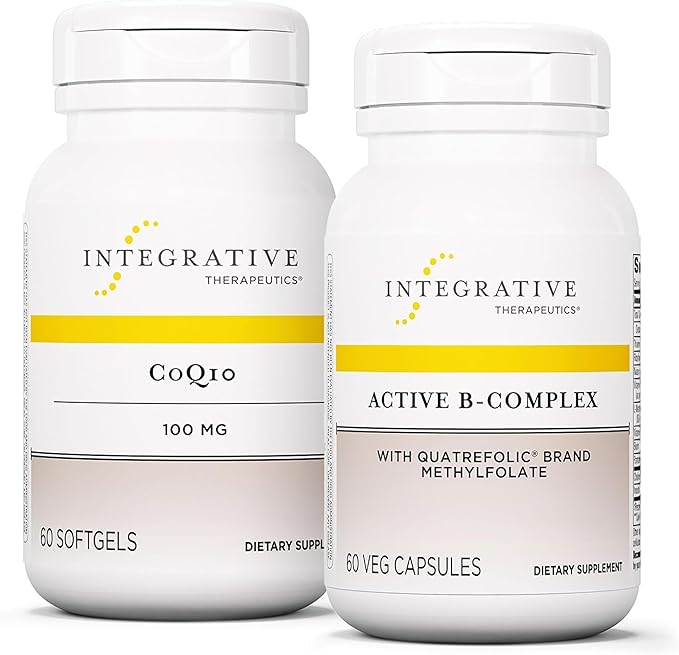 Integrative Therapeutics Bundle with Active B-Complex 60 Capsules &amp CoQ10 (100mg) 60 Softgels - Active B-Complex to Support Energy Metabolism* - CoQ10 to Support Heart &amp Brain Health*