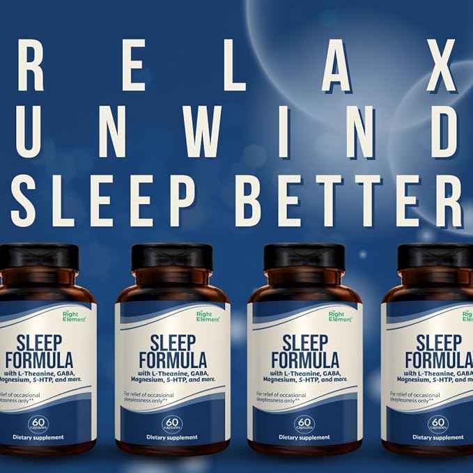 Sleep Formula with L-Theanine GABA Magnesium 5-HTP and More (1-Pack)