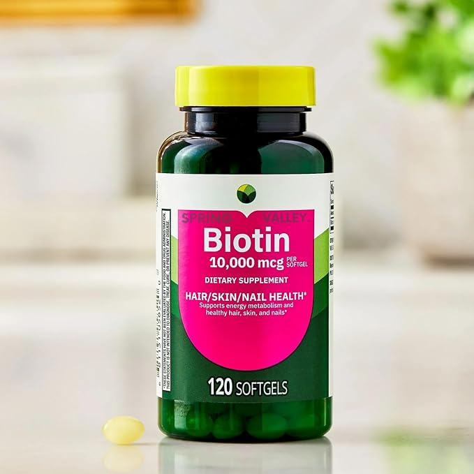 Biotin Hair/Skin/Nails Health Dietary Supplement Softgels Spriing Vallley 10000 mcg - 120 Count (Pack of 1)