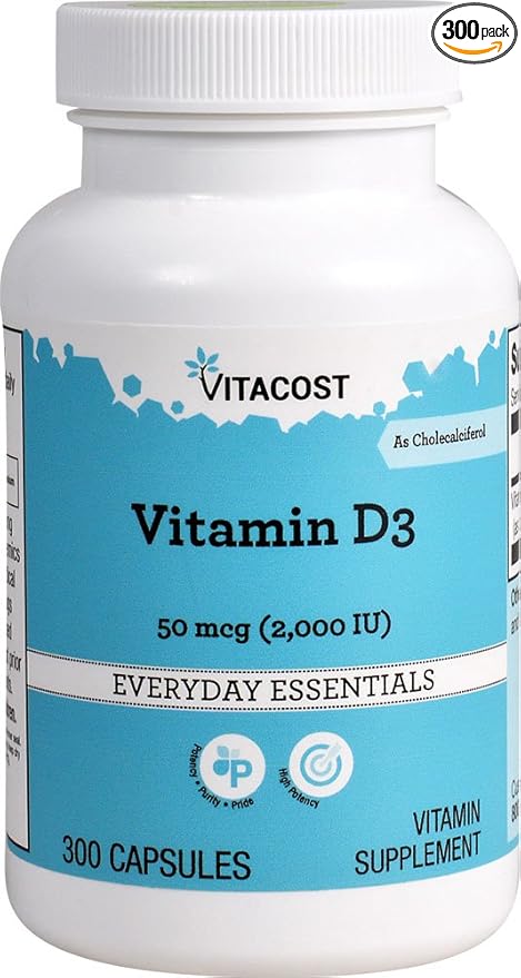 Vitacost Vitamin D3 (as Cholecalciferol) -- 2000 IU - 300 Capsules